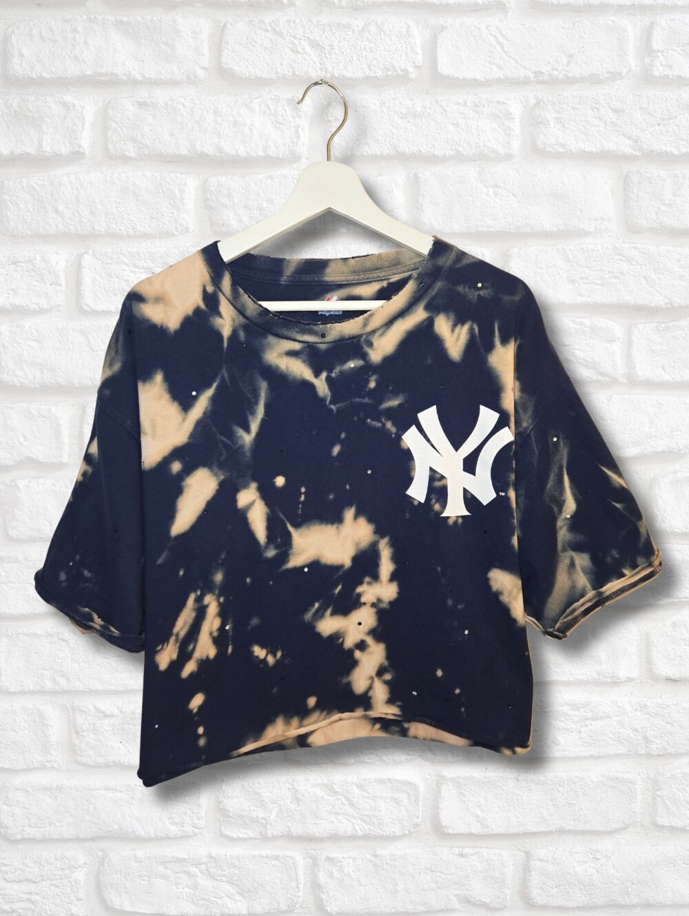 New York Yankees Crop Top W/Rhinestones